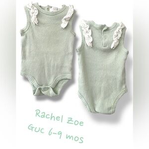 GUC Rachel Zoe Light Green/Mint Ribbed Tank Top with Ruffles (6-9 Months)